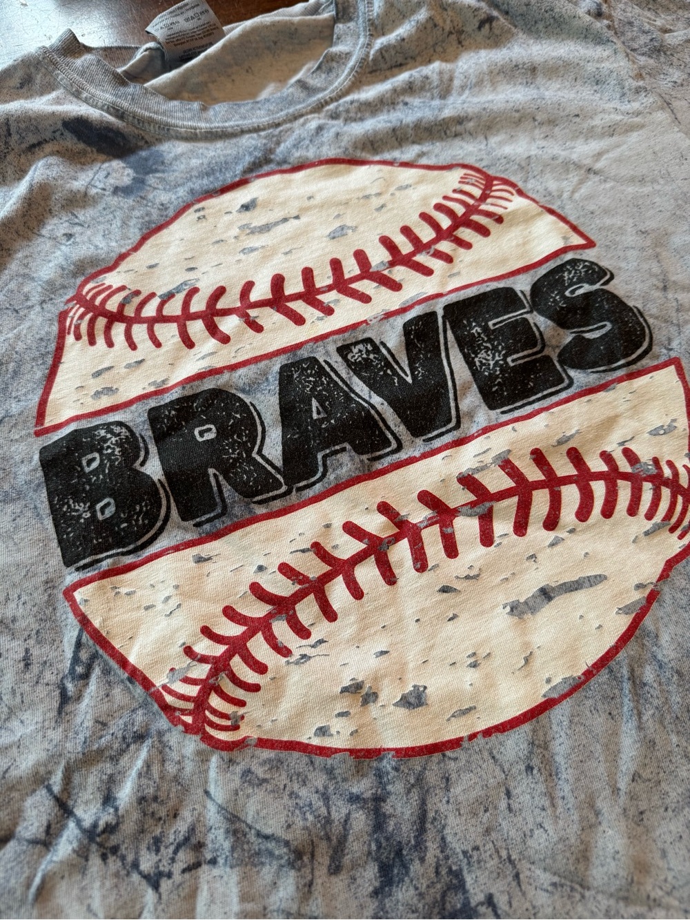 Comfort Colors BRAVES Light Gray Marbled Graphic Tee